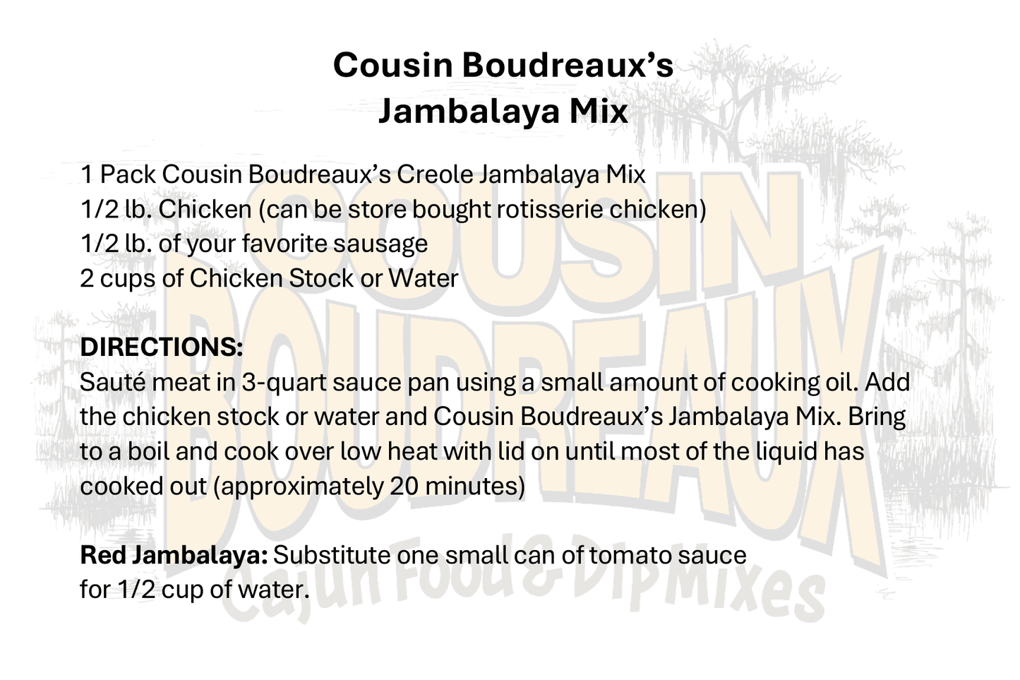 Cousin Boudreaux's Creole Jambalaya Mix